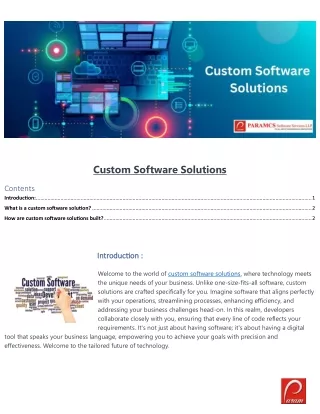 Custom Software Solutions