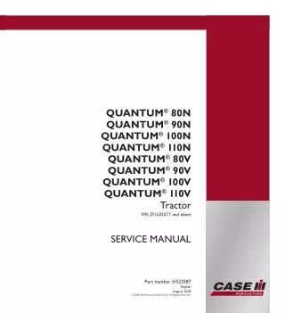 CASE IH QUANTUM 90V Tractor Service Repair Manual (PIN ZFLL02077 and above)