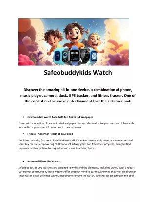 SAFEOBUDDYKIDS WATCHES - BEST GPS SMART WATCHES FOR KIDS IN INDIA