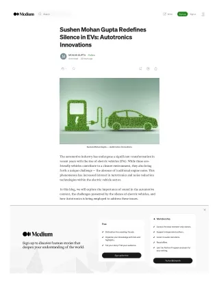 Sushen Mohan Gupta Redefines Silence in EVs: Autotronics Innovations