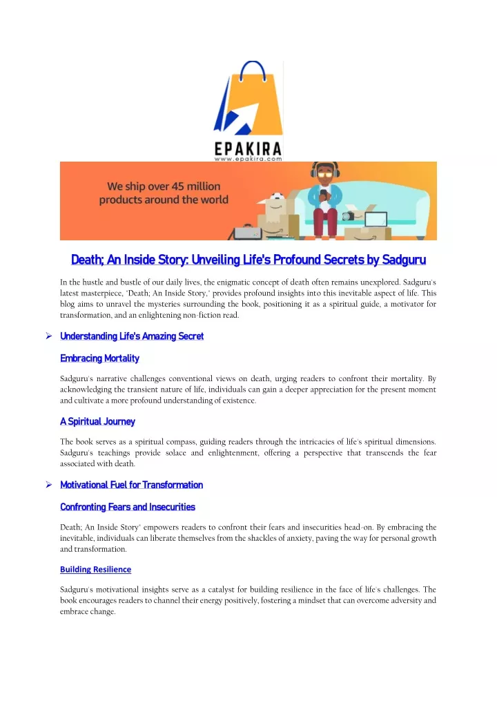 PPT Death; An Inside Story Unveiling Life's Profound Secrets by