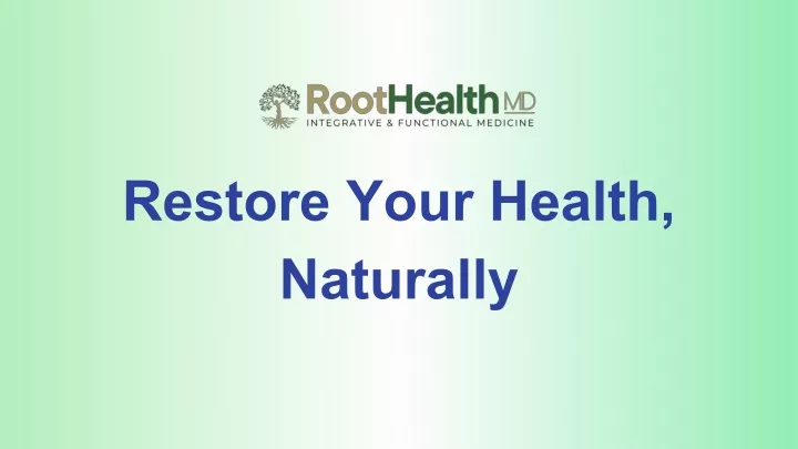 restore your health naturally