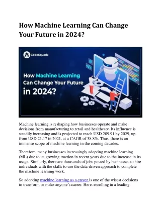 How Machine Learning Can Change Your Future in 2024