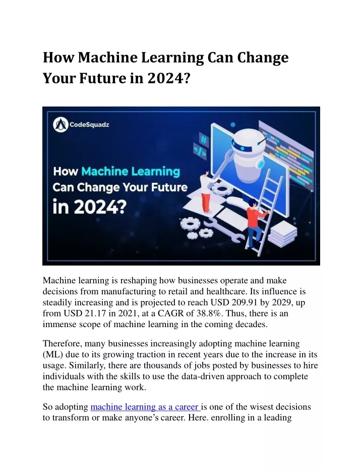 how machine learning can change your future in 2024