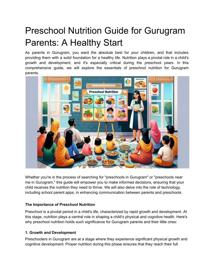 Nutritional Needs of Preschoolers: Guide for Parents