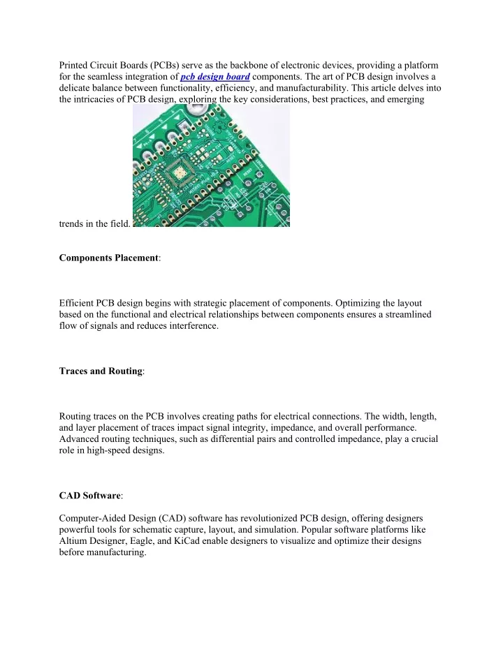 printed circuit boards pcbs serve as the backbone