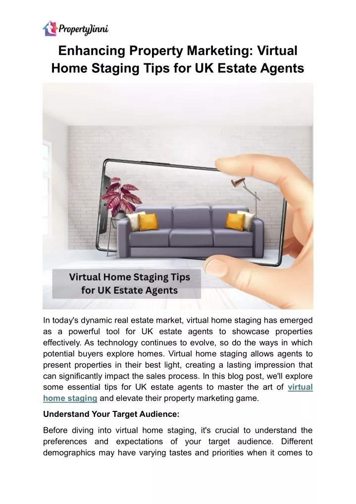 enhancing property marketing virtual home staging