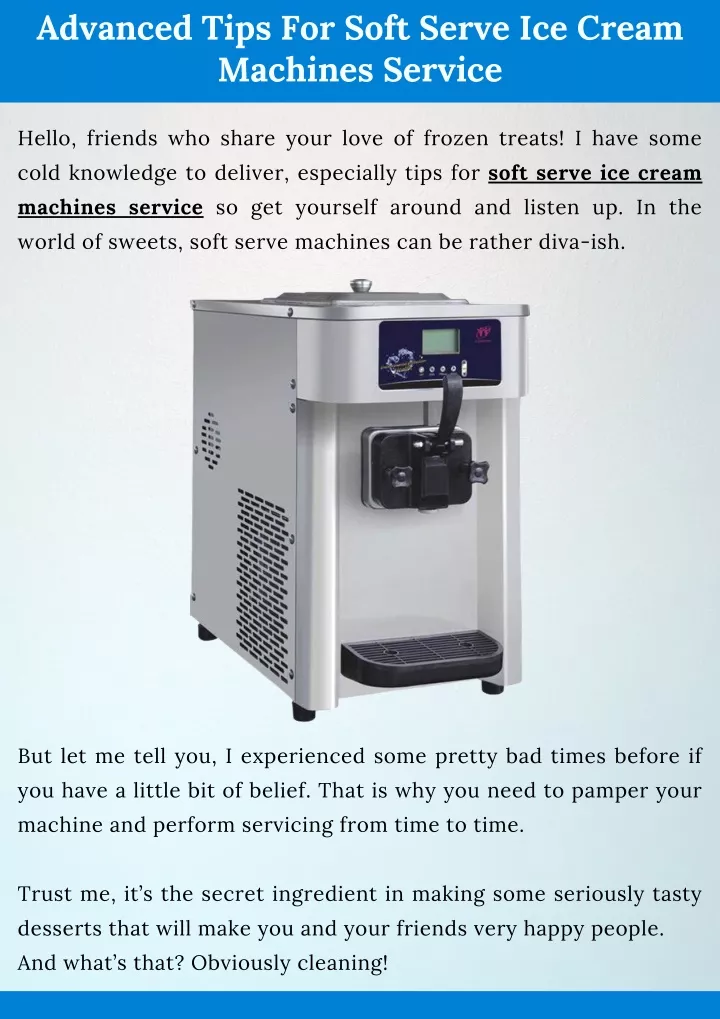 advanced tips for soft serve ice cream machines