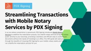 Streamlining Transactions with Mobile Notary Services by PDX Signing