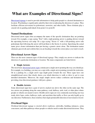 what are examples of directional signs