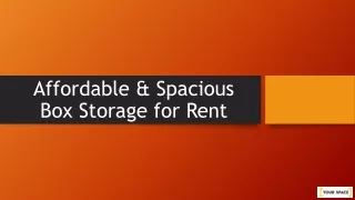 Affordable & Spacious Box Storage for Rent