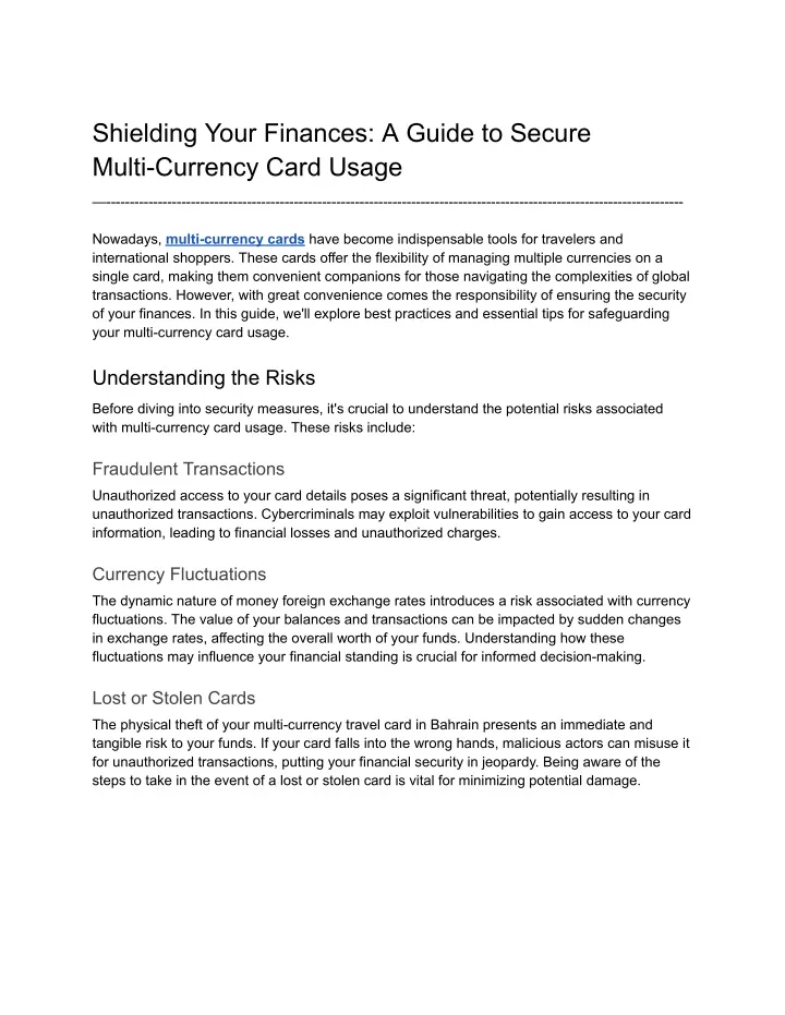 shielding your finances a guide to secure multi