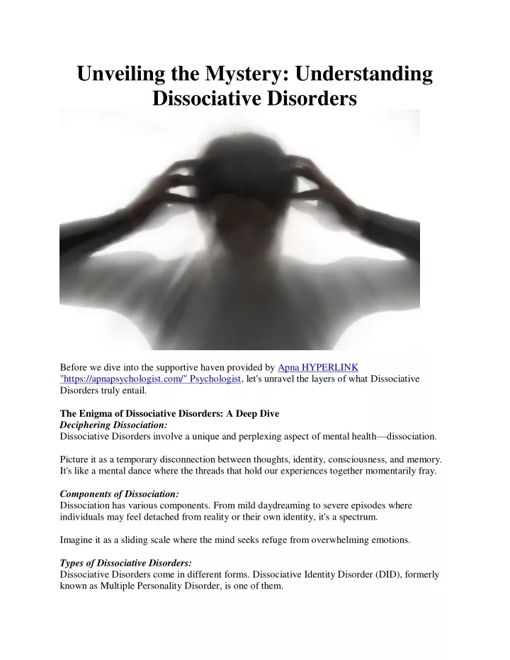 PPT - Dissociative Disorders PowerPoint Presentation, free download 