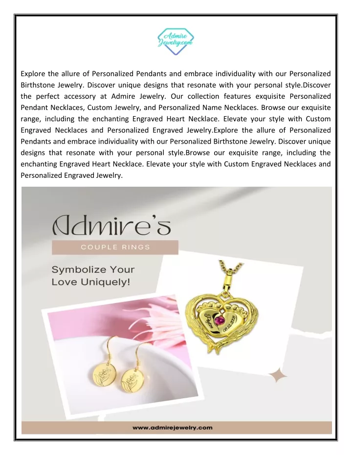 explore the allure of personalized pendants