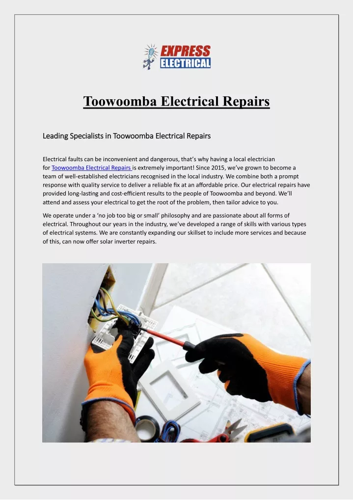 toowoomba electrical repairs