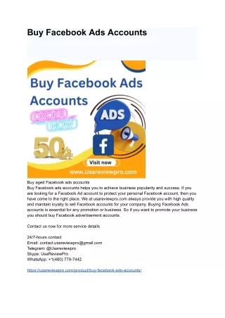 Buy Facebook Ads Accounts