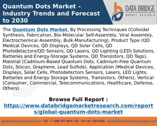 quantum dots market industry trends and forecast