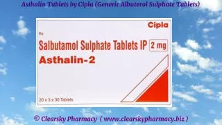 Asthalin Tablets by Cipla (Generic Albuterol Sulphate Tablets)