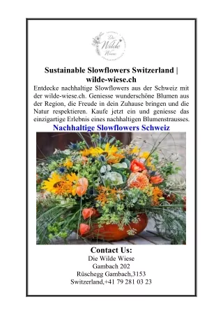 Sustainable Slowflowers Switzerland  wilde-wiese.ch