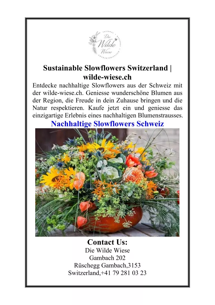 sustainable slowflowers switzerland wilde wiese