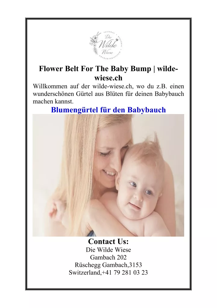 flower belt for the baby bump wilde wiese