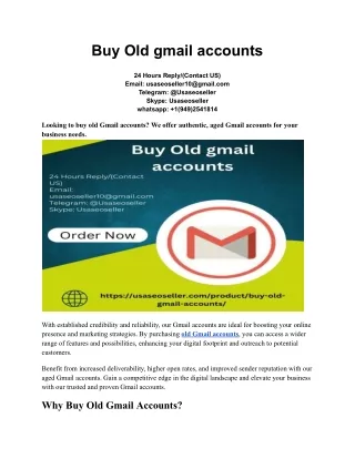 Buy Old gmail accounts