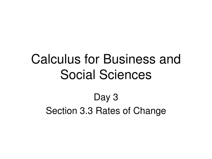 calculus for business and social sciences