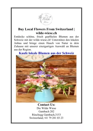 Buy Local Flowers From Switzerland  wilde-wiese.ch