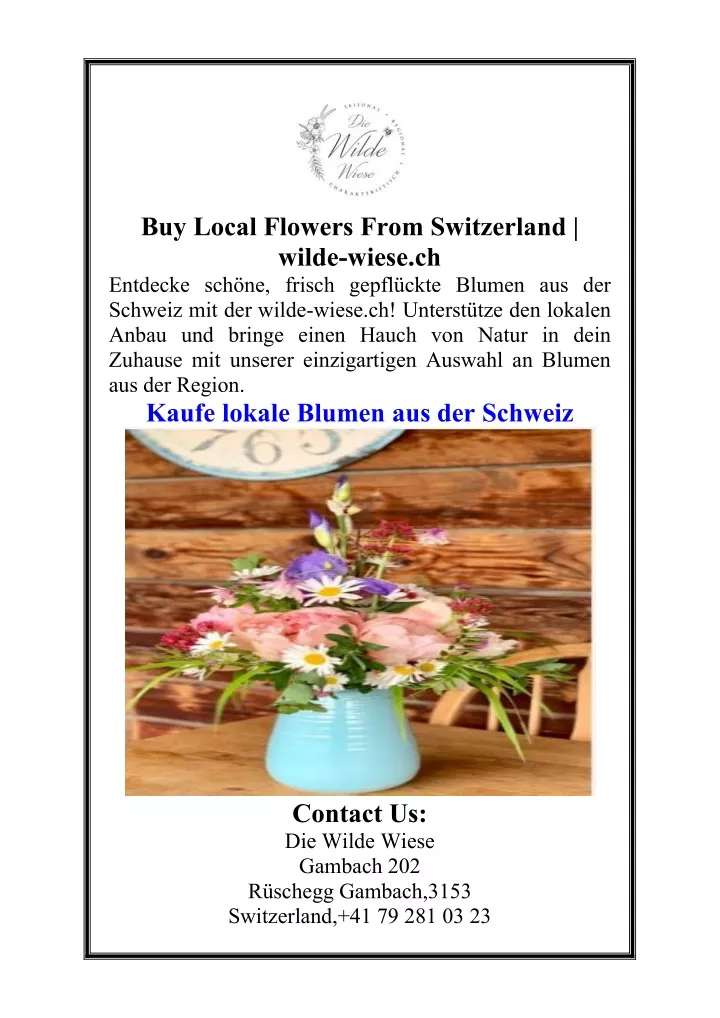 buy local flowers from switzerland wilde wiese