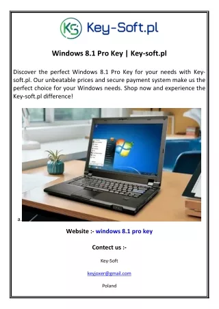 Windows 8.1 Pro Key  Key-soft.pl