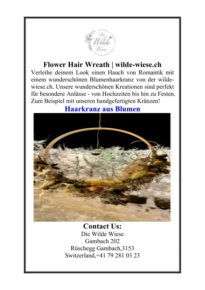 flower hair wreath wilde wiese ch verleihe deinem