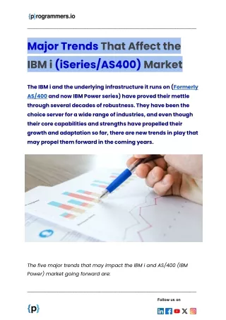 Major Trends That Affect the IBM i (iSeries/AS400) Market
