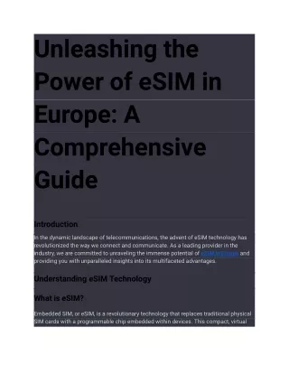 Esim in europe