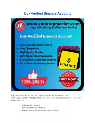 Buy Verified Binance Account