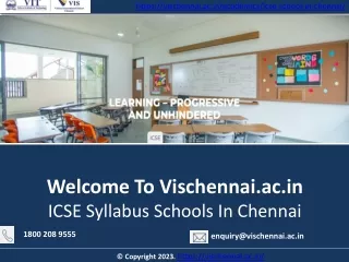 ICSE Syllabus Schools In Chennai