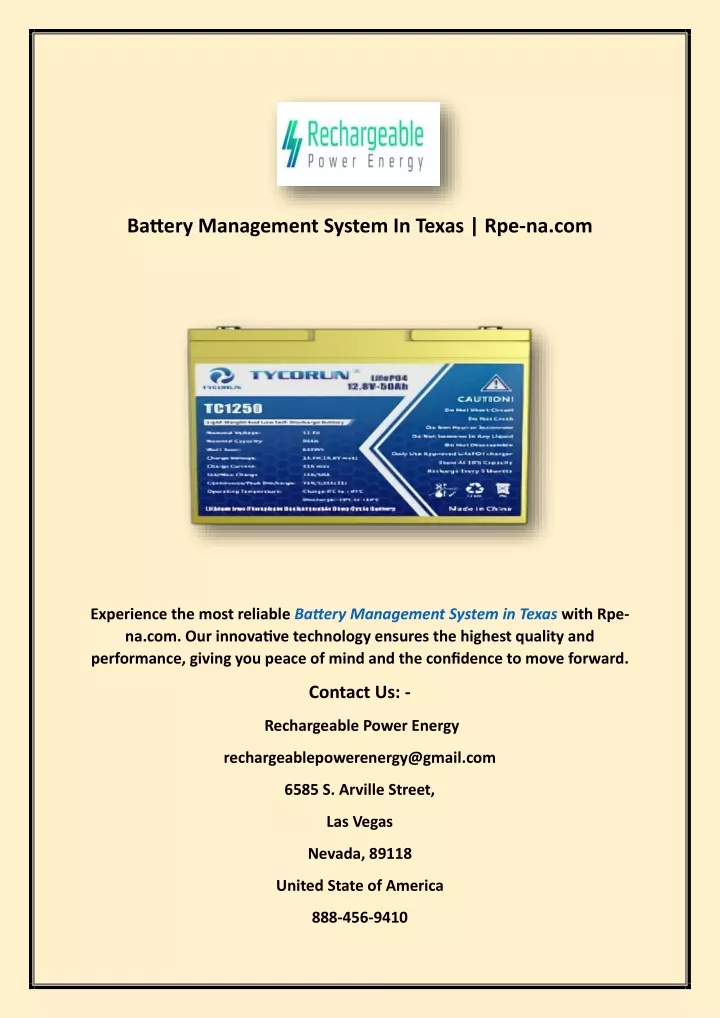 battery management system in texas rpe na com