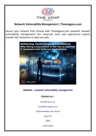 network vulnerability management thevoipguru com