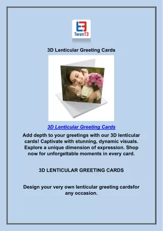 3D Lenticular Greeting Cards