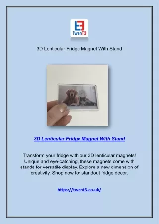 3D Lenticular Fridge Magnet With Stand