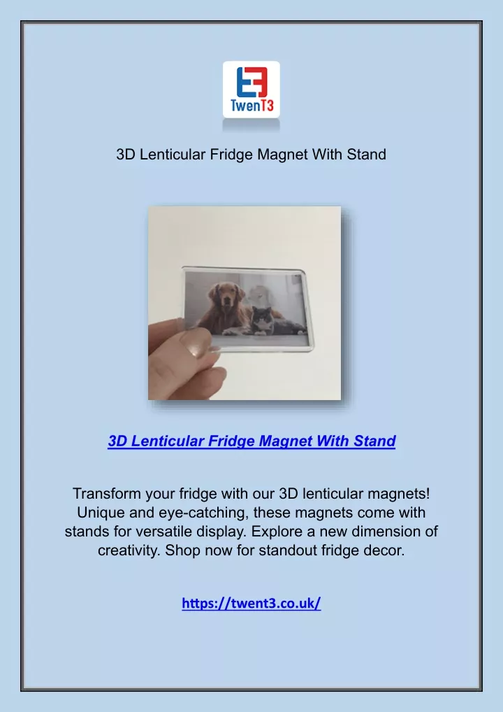 3d lenticular fridge magnet with stand