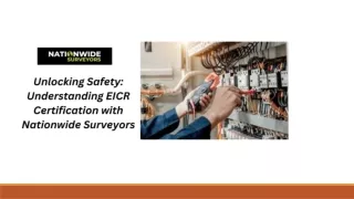 Unlocking Safety Understanding EICR Certification with Nationwide Surveyors