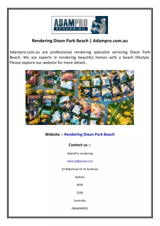 rendering dixon park beach adampro com au