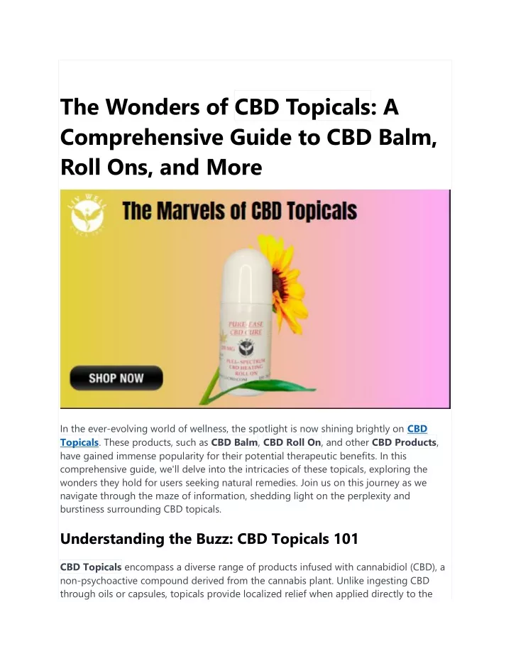 the wonders of cbd topicals a comprehensive guide