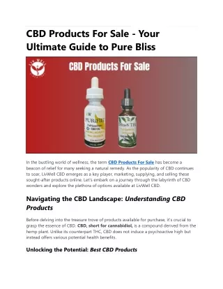 CBD Products For Sale
