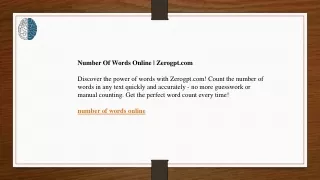 Number Of Words Online  Zerogpt.com