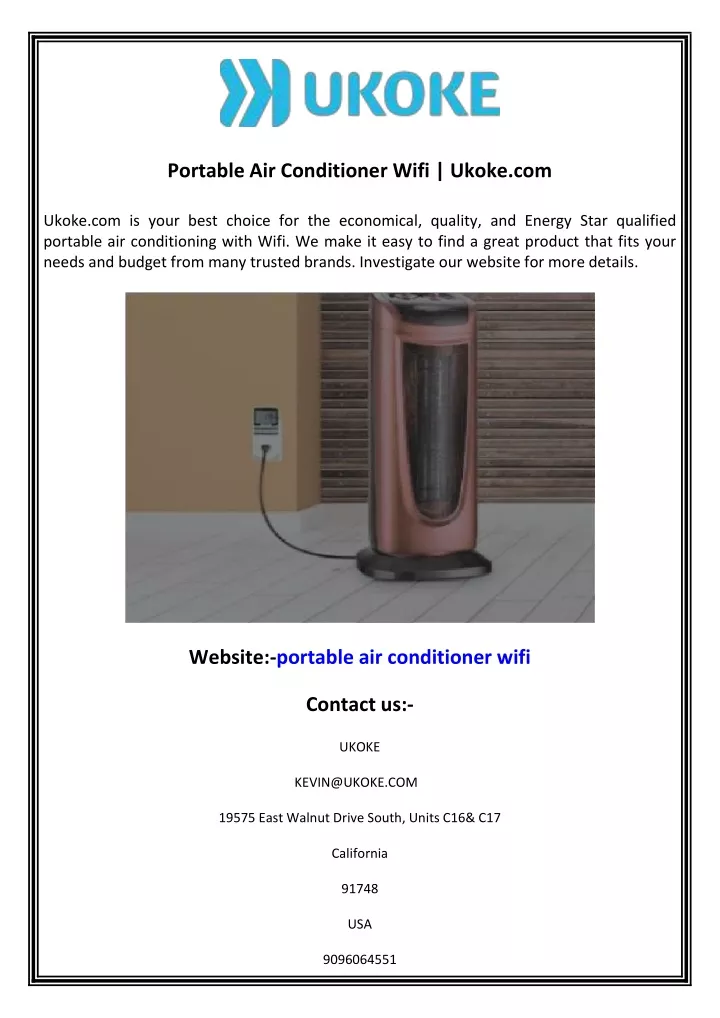 portable air conditioner wifi ukoke com