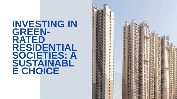 investing in green rated residential societies