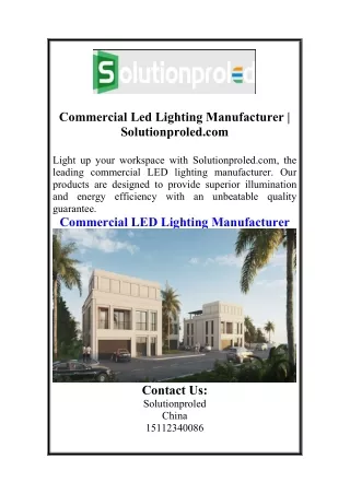 Commercial Led Lighting Manufacturer Solutionproled.com