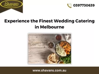 Experience the Finest Wedding Catering in Melbourne