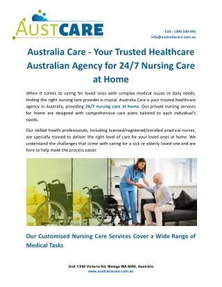 Australia Care - Your Trusted Healthcare Australian Agency for 24_7 Nursing Care at Home